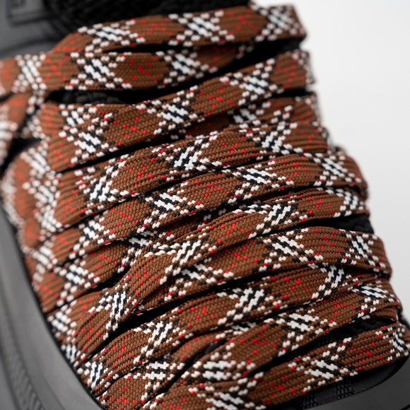 size 11 /EU 44 Burberry Arthur Lace Black Brown Sneakers Leather Big Laces main image 5
